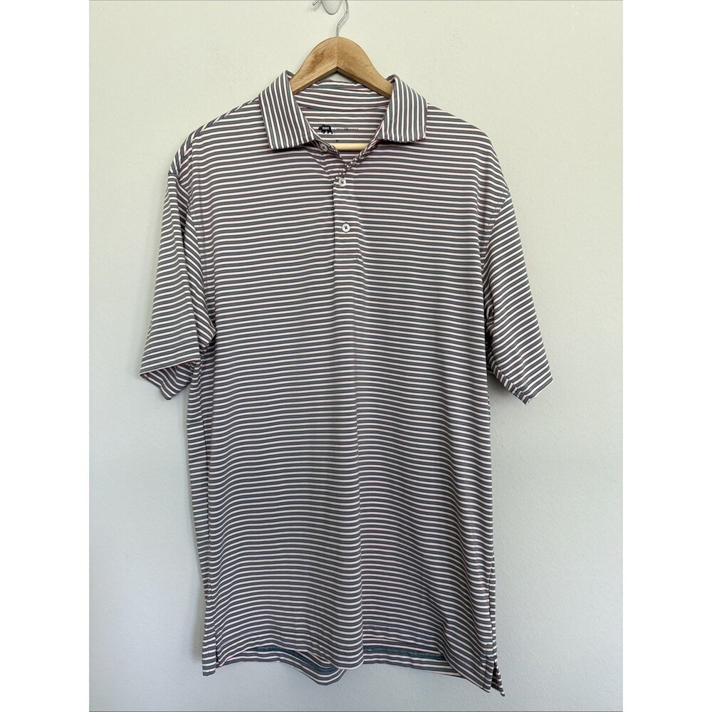 Onward Reserve Performance Men’s M Polo Red Gray Cream Striped